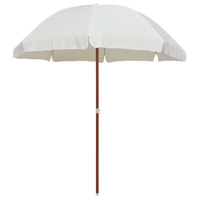 vidaXL Umbrelă de soare cu stâlp din oțel, nisipiu, 240 cm