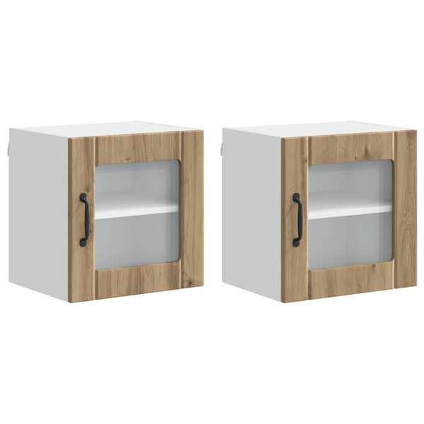 vidaXL Dulap de bucătărie Lucca 2 pcs Stejar Artizanal 40 x 31 x 40 cm