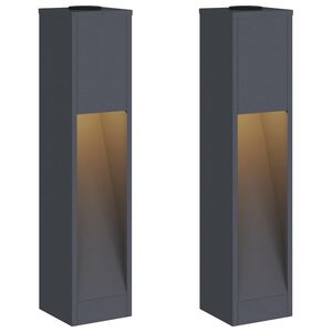 vidaXL Lampa de parcurs LED solar 2 buc. Alb cald 18 x 18 x 80 cm