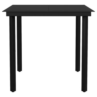vidaXL Set cu masă pentru grădină, 3 piese, negru, ratan PVC