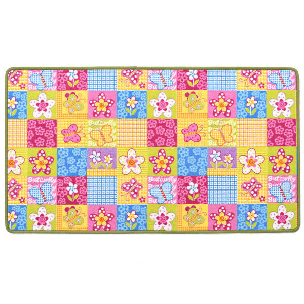 vidaXL Covoraș de joacă, fir buclat, 67 x 120 cm, model fluturi