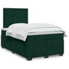 vidaXL Pat box spring cu saltea, verde &icirc;nchis, 120x190 cm, catifea