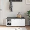 vidaXL Bancă pentru hol cu pernă cu raft cu ușă Alb 100 x 38 x 46 cm