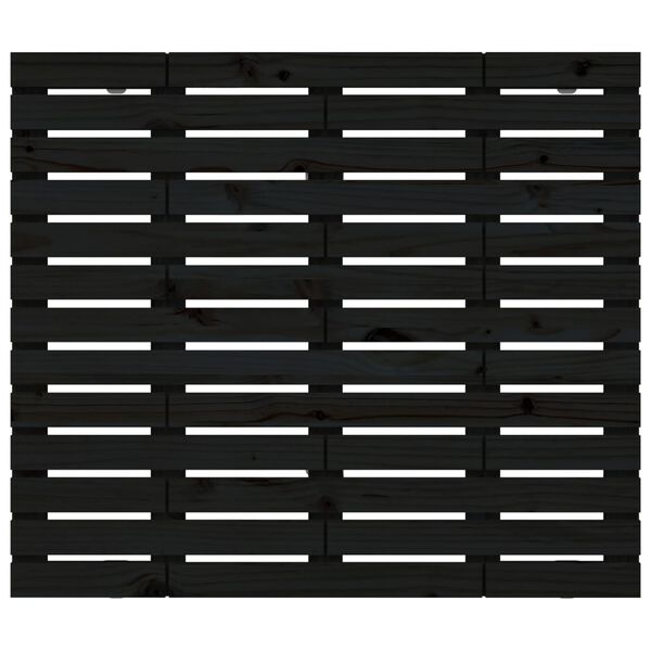 vidaXL Tăblie de pat pentru perete, negru 126x3x91,5 cm lemn masiv pin