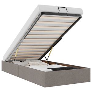 vidaXL Cadru de pat otoman fără saltea Taup 90x200 cm țesătură