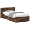 vidaXL Cadru de pat cu depozitare Stejar fumuriu 80 x 200 cm