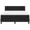 vidaXL Pat cu arcuri cu saltea cu headboard Negru 200 x 140 cm Catifea