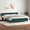 vidaXL Pat box spring cu saltea, verde &icirc;nchis, 180x220 cm, catifea