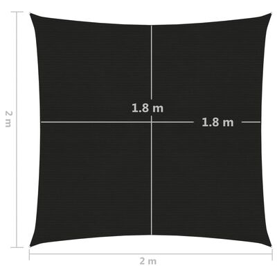 vidaXL Pânză parasolar, negru, 160 g/m² , 2x2 m, HDPE