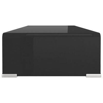 vidaXL Stand TV/Suport monitor, sticlă, 70x30x13 cm, negru