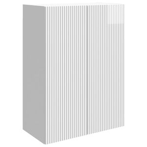 vidaXL Dulap montat pe perete Alb foarte lucios 66 x 34,5 x 90 cm