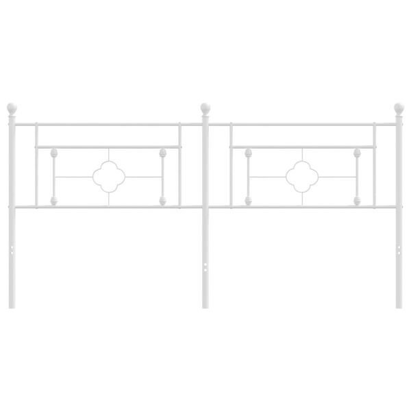 vidaXL Tăblie de pat de schimb metalică, alb, 180 cm