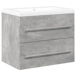 vidaXL Set mobilier de baie, 2 piese, gri beton, lemn compozit