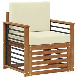 vidaXL Canapea de exterior Lemn de acacia solid și poliester natural