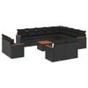 vidaXL Set mobilier de grădină cu perne, 13 piese, negru, poliratan