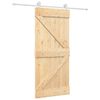 vidaXL Ușă glisantă 90 x 210 cm Lemn masiv de pin Natural și Alb