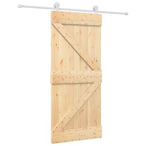vidaXL Ușă glisantă 90 x 210 cm Lemn masiv de pin Natural și Alb