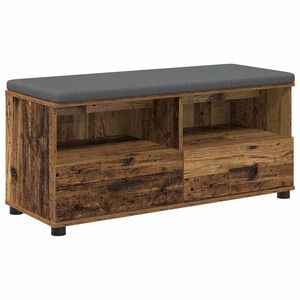 vidaXL Bancă pentru hol cu pernă cu sertar Lemn vechi 100 x 38 x 46 cm