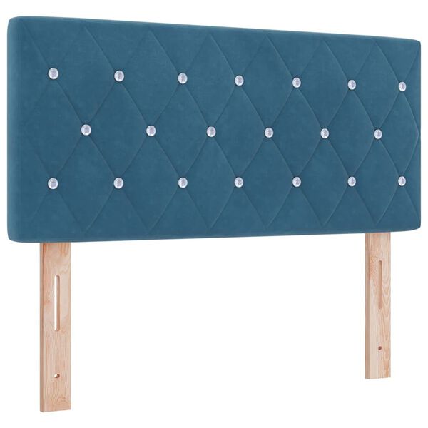 vidaXL Tăblie cap cu headboard Albastru &icirc;nchis 90 cm Piele artificială