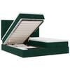 vidaXL Cadru de pat otoman cu saltele Verde &icirc;nchis 200x200cm catifea