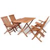vidaXL Set mobilier de exterior pliabil, 5 piese, lemn masiv de tec