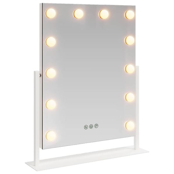 vidaXL Oglindă LED pentru Vanity Alb 44 x 10 x 53 cm Sticlă și Oțel