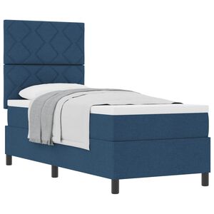 vidaXL Pat cu arcuri cu headboard albastru 80 x 200 cm țesătură