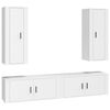 vidaXL Set dulap TV, 4 piese, alb, lemn prelucrat