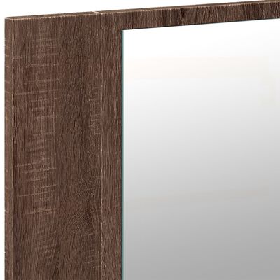 vidaXL Dulap de baie cu oglindă și LED stejar maro, 90x12x45 cm, acril