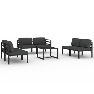vidaXL Set mobilier de grădină cu perne, 7 piese, antracit, aluminiu
