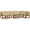 vidaXL Set de canapele de exterior cu pernă 9 pcs Natural și Bej