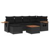 vidaXL Set canapele de grădină cu perne, 7 piese, negru, poliratan