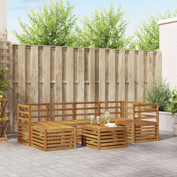 vidaXL Seturi de canapele natural Lemn Solid de Acacia