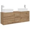 vidaXL Set dulap baie 3 buc. Stejar Artizanal 53 x 34,5 x 63 cm