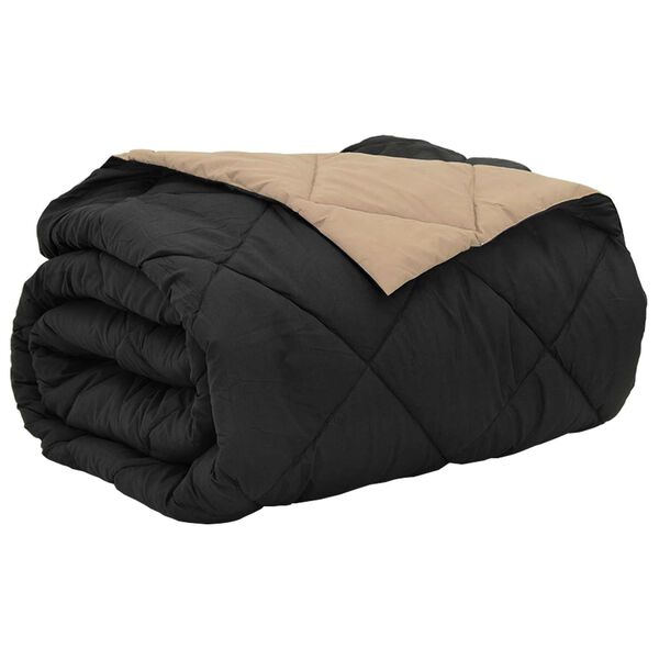 vidaXL Pilotă de vară Negru și Taupe 240 x 200 cm Microfibră