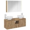 vidaXL Set dulap baie 4 pcs Stejar Artizanal Lemn prelucrat