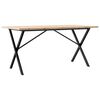 vidaXL Masă bucătărie, cadru X, 140x80x75,5 cm lemn masiv pin și Oţel