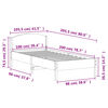 vidaXL Cadru pat fără saltea, alb, 100x200 cm, lemn masiv pin