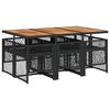 vidaXL Set mobilier de grădină cu perne, 7 piese, negru, poliratan
