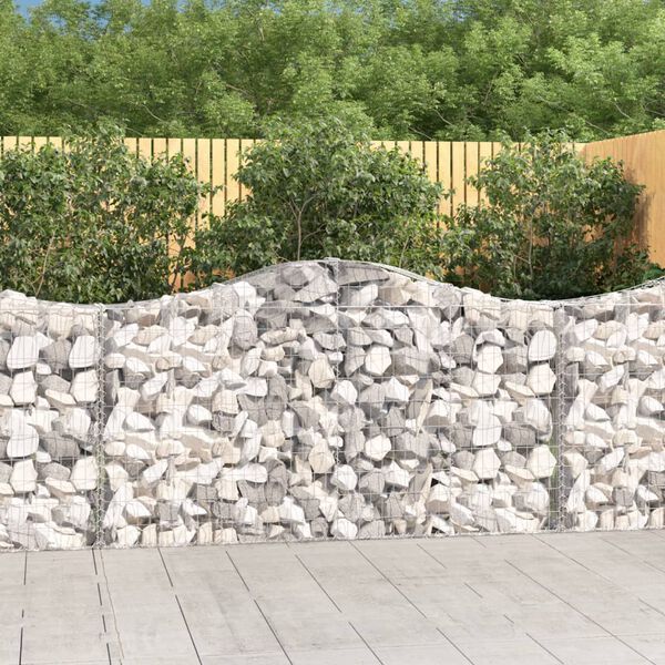 vidaXL Coșuri gabion arcuite 12 buc, 200x30x100/120 cm fier galvanizat