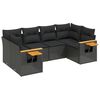 vidaXL Set mobilier de grădină cu perne, 6 piese, negru, poliratan