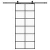 vidaXL Ușă glisantă cu set de feronerie neagră 90x205 cm Sticlă ESG