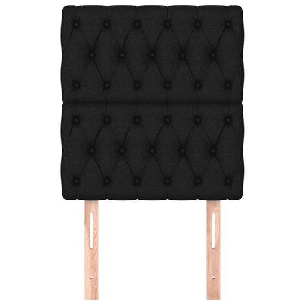 vidaXL Tăblii de pat, 2 buc, negru, 80x7x78/88 cm, textil