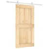 vidaXL Ușă glisantă Natural și Alb 100 x 210 cm Lemn de Pin Solid