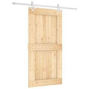 vidaXL Ușă glisantă Natural și Alb 100 x 210 cm Lemn de Pin Solid