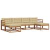 vidaXL Set de canapele de exterior 6 buc. Natural și Bej