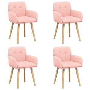 vidaXL Scaune de dining 4 buc. Boucl&eacute; Roz 59 x 57 x 85 cm