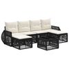 vidaXL Set de canapele pentru grădină 7 pcs Negru și Alb crem