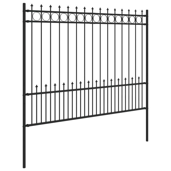 vidaXL Gard Spike Ring Negru 200 x 200 cm Oțel vopsit electrostatic