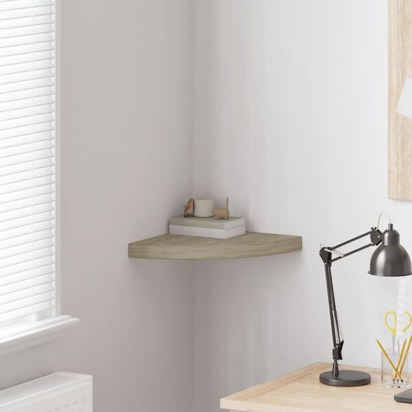 vidaXL Raft colțar de perete, stejar, 35 x 35 x 3,8 cm, MDF